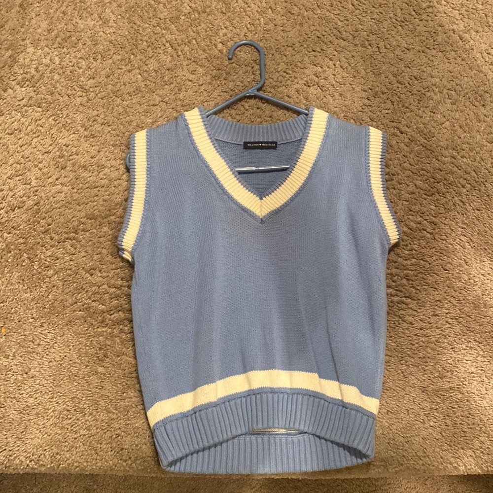 light blue sweater vest, brand: brandy melville, size: all one size (small)